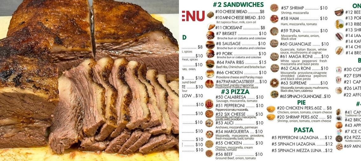 Papa Orsi Menu